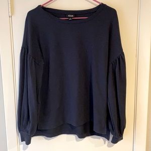 Navy Balloon Sleeve Sweatshirt